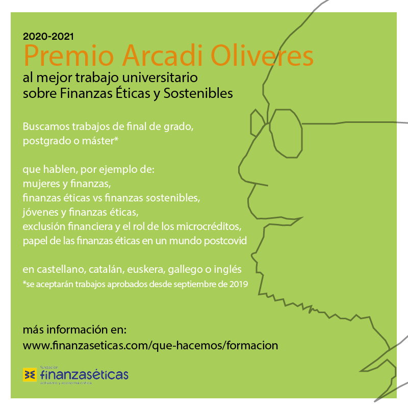 Convocatoria: Premio Arcadi Oliveres al mejor trabajo universitario sobre Finanzas Éticas y Sostenibles